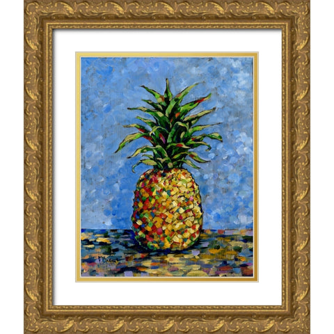 Impressions of Pineapples I Gold Ornate Wood Framed Art Print with Double Matting by Brent, Paul