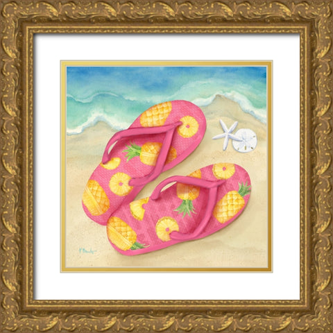 Fruity Flip Flops I Gold Ornate Wood Framed Art Print with Double Matting by Brent, Paul
