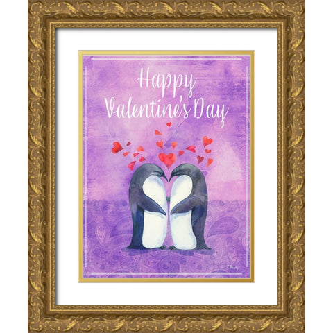 Love Birds I Vertical Gold Ornate Wood Framed Art Print with Double Matting by Brent, Paul