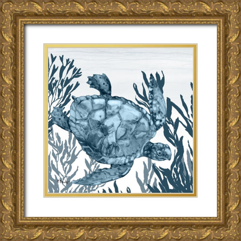 Tonga Sealife I - Indigo Gold Ornate Wood Framed Art Print with Double Matting by Brent, Paul