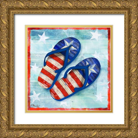 Freedom Flip Flops II Gold Ornate Wood Framed Art Print with Double Matting by Brent, Paul