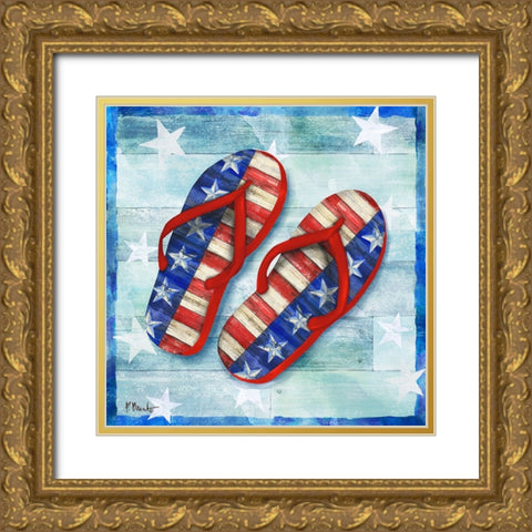 Freedom Flip Flops IV Gold Ornate Wood Framed Art Print with Double Matting by Brent, Paul