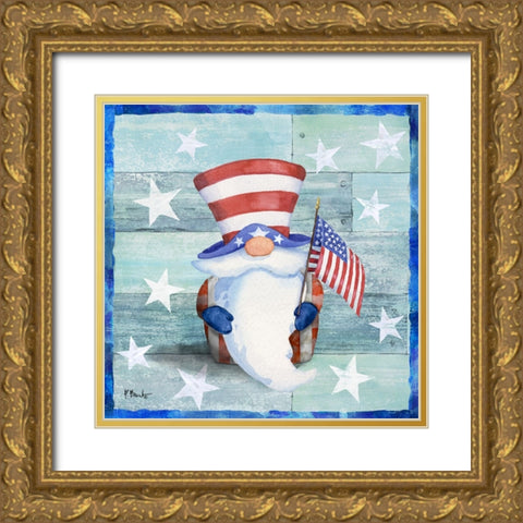 Freedom Gnome I Gold Ornate Wood Framed Art Print with Double Matting by Brent, Paul