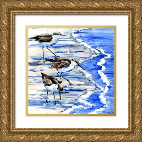Rockhampton Sandpipers I Gold Ornate Wood Framed Art Print with Double Matting by Brent, Paul