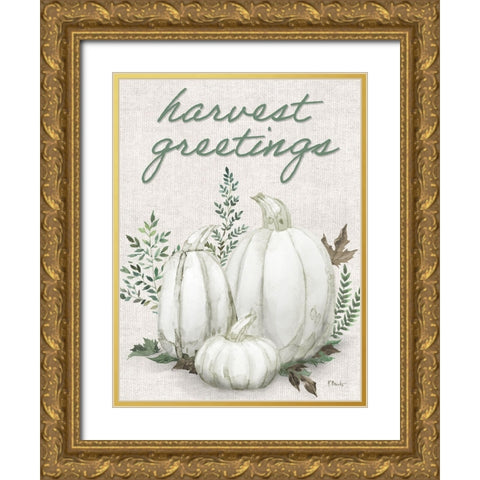 Sage Heirloom Vertical - Cream Gold Ornate Wood Framed Art Print with Double Matting by Brent, Paul