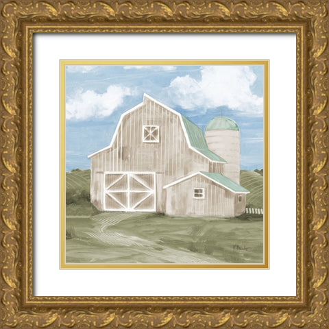 Patina Barn II Gold Ornate Wood Framed Art Print with Double Matting by Brent, Paul