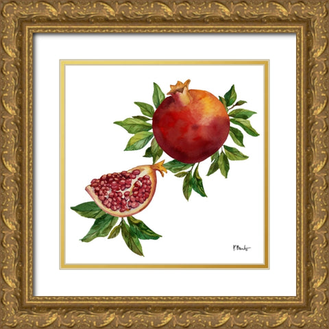 Pomegranate Bunch IV Gold Ornate Wood Framed Art Print with Double Matting by Brent, Paul