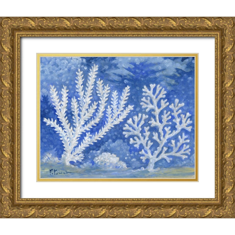 Impressions of Coral II - Horizontal Gold Ornate Wood Framed Art Print with Double Matting by Brent, Paul