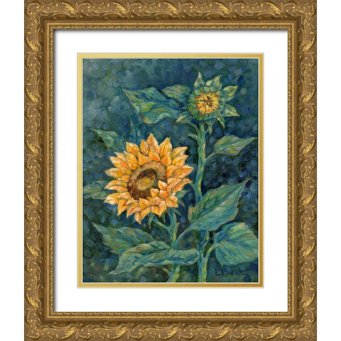 Impressions of Sunflowers II Gold Ornate Wood Framed Art Print with Double Matting by Brent, Paul