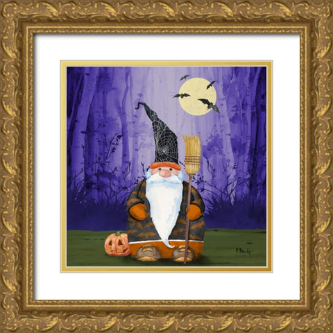 Spooky Forest Gnome IV Gold Ornate Wood Framed Art Print with Double Matting by Brent, Paul