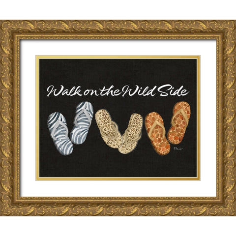 Walk on the Walk Side Horizontal Gold Ornate Wood Framed Art Print with Double Matting by Brent, Paul