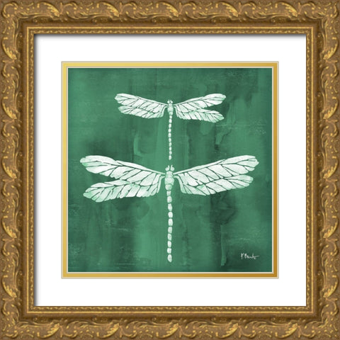 Garden Flight II - Emerald Gold Ornate Wood Framed Art Print with Double Matting by Brent, Paul