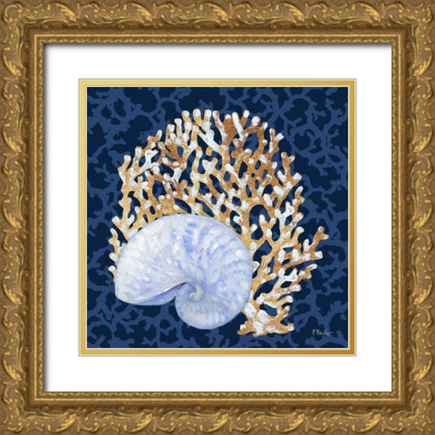 Jetty Shells II Gold Ornate Wood Framed Art Print with Double Matting by Brent, Paul