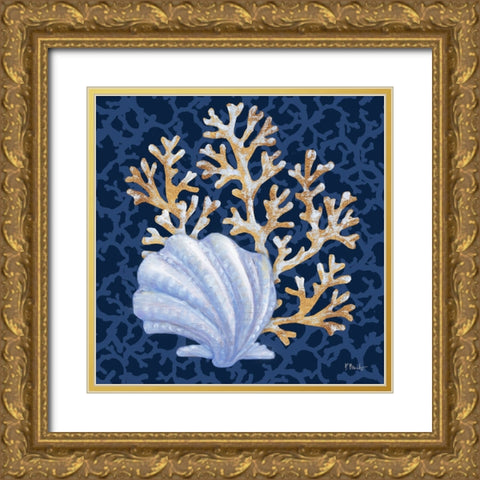 Jetty Shells IV Gold Ornate Wood Framed Art Print with Double Matting by Brent, Paul