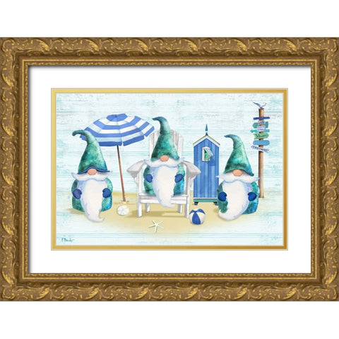 Coastal Gnome Horizontal I Gold Ornate Wood Framed Art Print with Double Matting by Brent, Paul