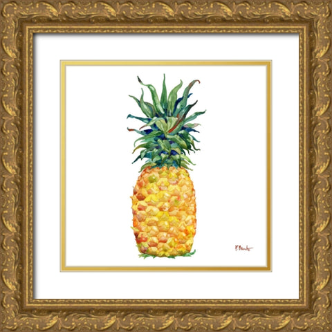 Kona Pineapple I Gold Ornate Wood Framed Art Print with Double Matting by Brent, Paul