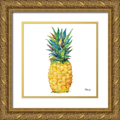 Kona Pineapple III Gold Ornate Wood Framed Art Print with Double Matting by Brent, Paul