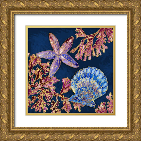 Spectrum Shells III Gold Ornate Wood Framed Art Print with Double Matting by Brent, Paul