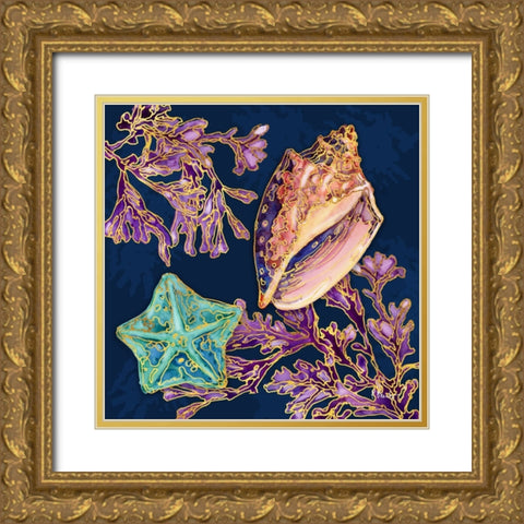 Spectrum Shells IV Gold Ornate Wood Framed Art Print with Double Matting by Brent, Paul