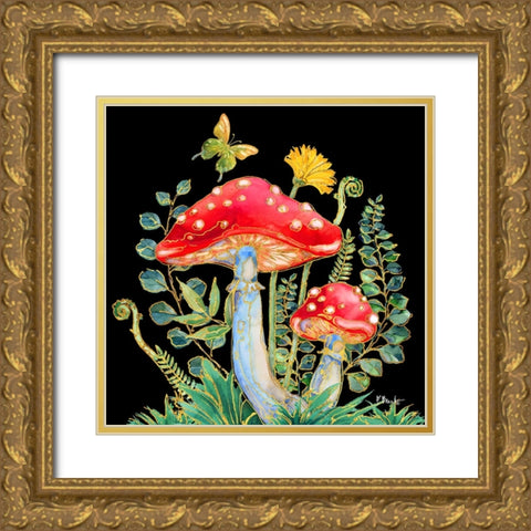 Far Out Mushrooms I Gold Ornate Wood Framed Art Print with Double Matting by Brent, Paul