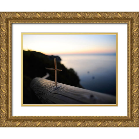 Abstract 15 Gold Ornate Wood Framed Art Print with Double Matting by Lee, Rachel
