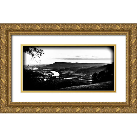 Antique Lookout BW Holga Gold Ornate Wood Framed Art Print with Double Matting by Lee, Rachel