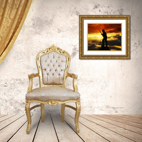 Battlefield Monument Gold Ornate Wood Framed Art Print with Double Matting by Lee, Rachel