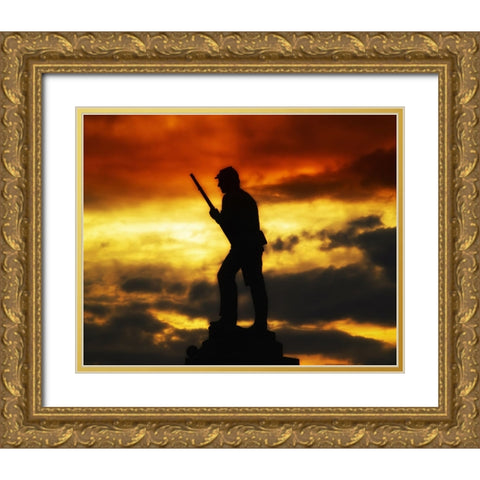 Battlefield Monument Gold Ornate Wood Framed Art Print with Double Matting by Lee, Rachel