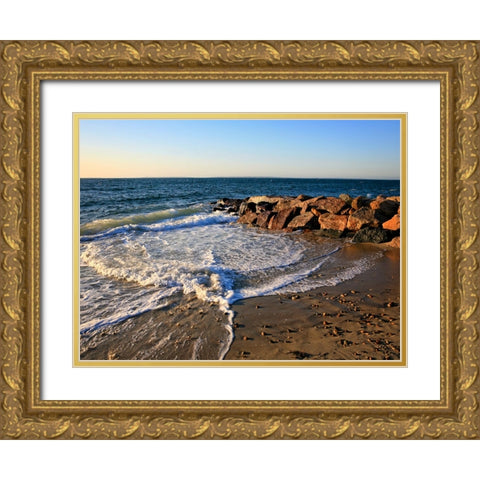Beach 16 Gold Ornate Wood Framed Art Print with Double Matting by Lee, Rachel