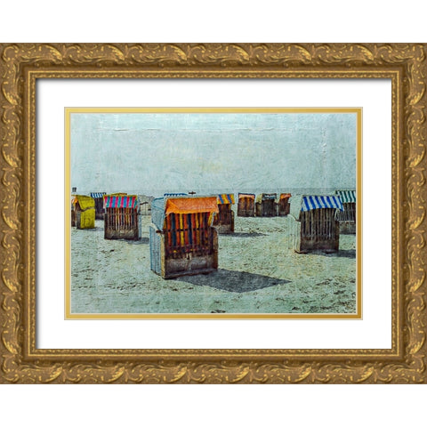 Beach 6 Painted Gold Ornate Wood Framed Art Print with Double Matting by Lee, Rachel