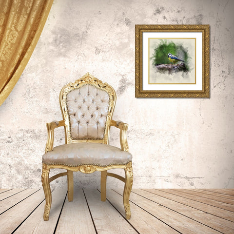 Bird 22 Watercolor Gold Ornate Wood Framed Art Print with Double Matting by Lee, Rachel