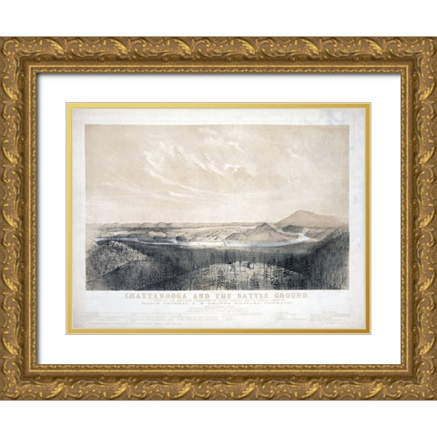 Chattanooga and the Battleground Gold Ornate Wood Framed Art Print with Double Matting by Lee, Rachel