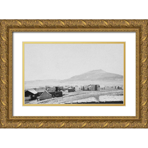 Chattanooga View from Town 1863 Gold Ornate Wood Framed Art Print with Double Matting by Lee, Rachel