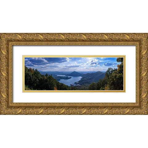 Chilhowee Mountain Pano Gold Ornate Wood Framed Art Print with Double Matting by Lee, Rachel