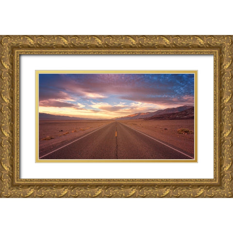Country Road 22 Gold Ornate Wood Framed Art Print with Double Matting by Lee, Rachel