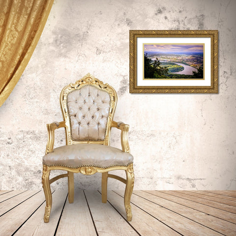 Downtown From Lookout 1 Gold Ornate Wood Framed Art Print with Double Matting by Lee, Rachel