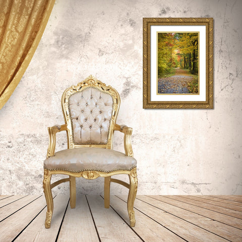 Fall Trees 4 Gold Ornate Wood Framed Art Print with Double Matting by Lee, Rachel