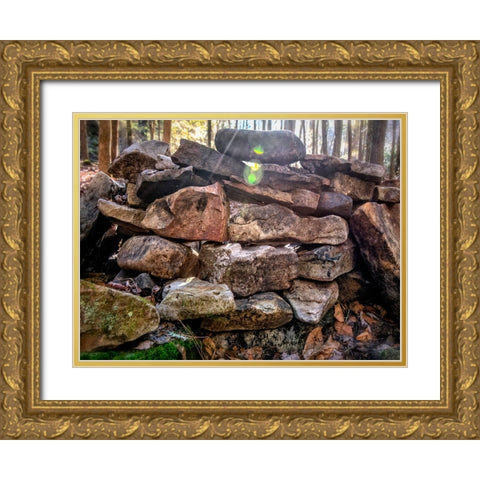 Fire Rocks Gold Ornate Wood Framed Art Print with Double Matting by Lee, Rachel