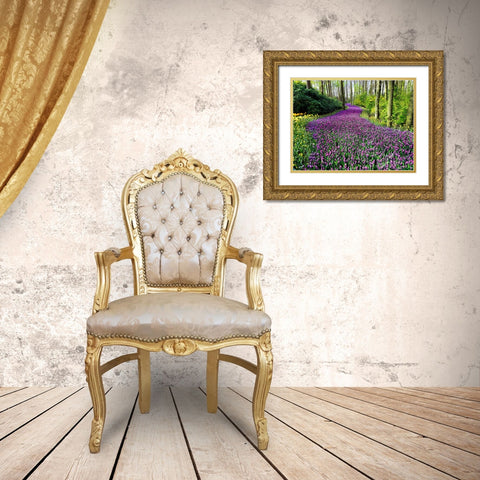 Flower 75 Gold Ornate Wood Framed Art Print with Double Matting by Lee, Rachel