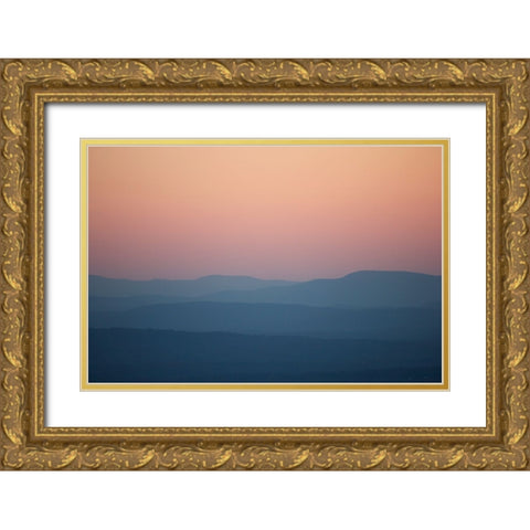 Foggy Mountains Gold Ornate Wood Framed Art Print with Double Matting by Lee, Rachel