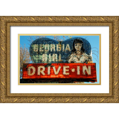 Georgia Girl Drive in Gold Ornate Wood Framed Art Print with Double Matting by Lee, Rachel