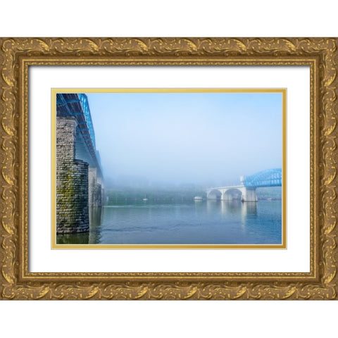 Ghost Bridges Gold Ornate Wood Framed Art Print with Double Matting by Lee, Rachel