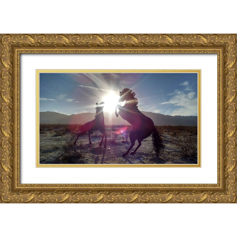 Horse 3 Gold Ornate Wood Framed Art Print with Double Matting by Lee, Rachel