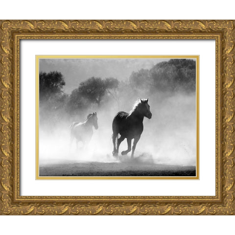 Horse 6 Gold Ornate Wood Framed Art Print with Double Matting by Lee, Rachel