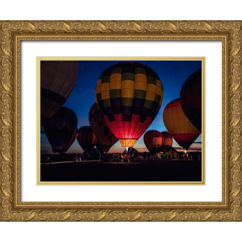 Hot Air Balloon 3 Gold Ornate Wood Framed Art Print with Double Matting by Lee, Rachel