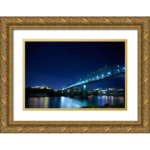 Hunter And Walnut Night Gold Ornate Wood Framed Art Print with Double Matting by Lee, Rachel