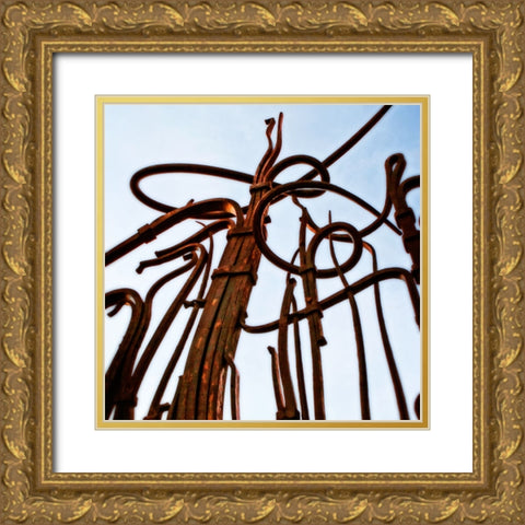 Hunter Iron Rust Gold Ornate Wood Framed Art Print with Double Matting by Lee, Rachel