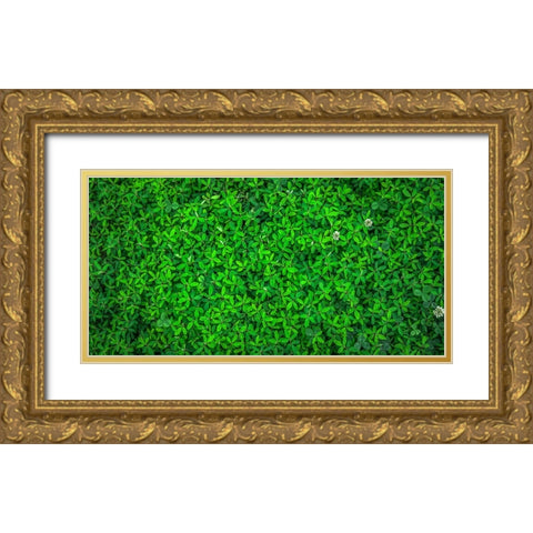 Leaves 10 Gold Ornate Wood Framed Art Print with Double Matting by Lee, Rachel