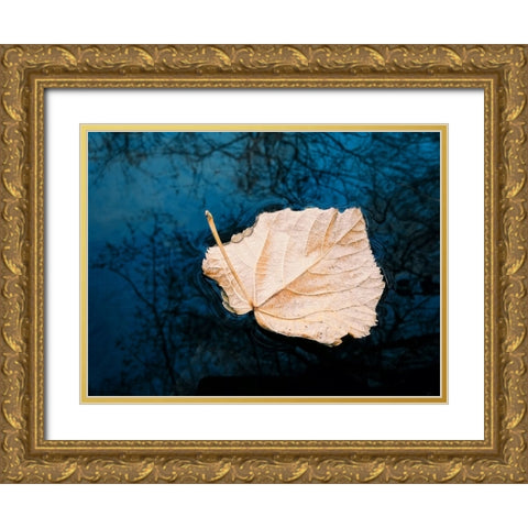 Leaves 3 Gold Ornate Wood Framed Art Print with Double Matting by Lee, Rachel