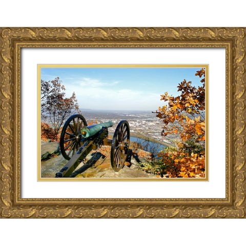 Lookout Cannon Color Gold Ornate Wood Framed Art Print with Double Matting by Lee, Rachel